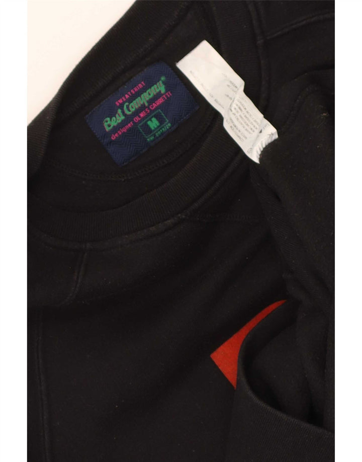 Bedste firma Herre Grafisk Regular Fit Sweatshirt Jumper Medium Sort