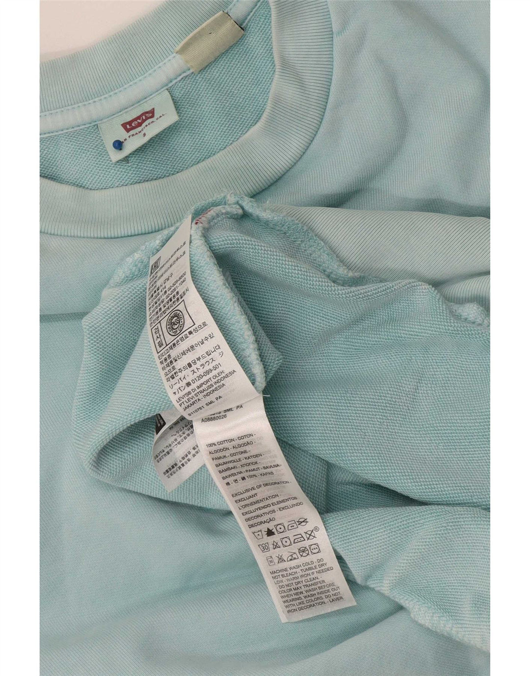 Levi's Herre Grafisk Loose Fit Sweatshirt Jumper Lille turkis bomuld