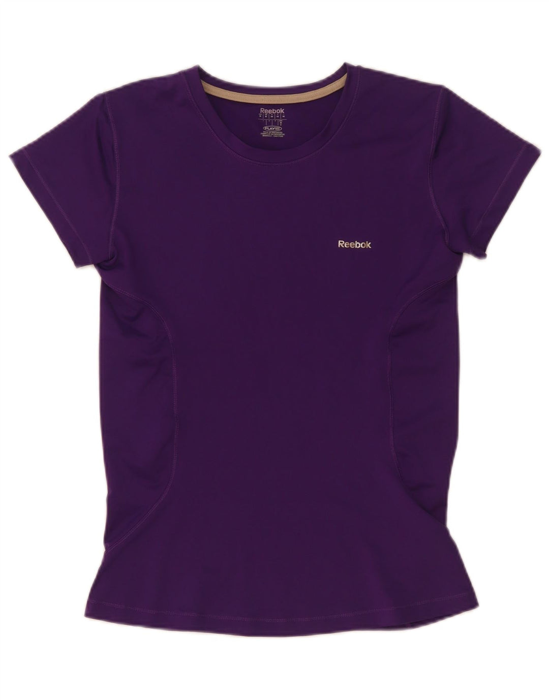 Reebok Dame T-Shirt Top UK 12 Medium Lilla Polyester