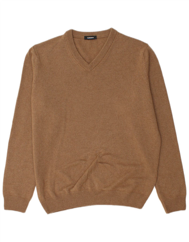 Walbusch Herre V-hals sweater IT 52 Stor Brun