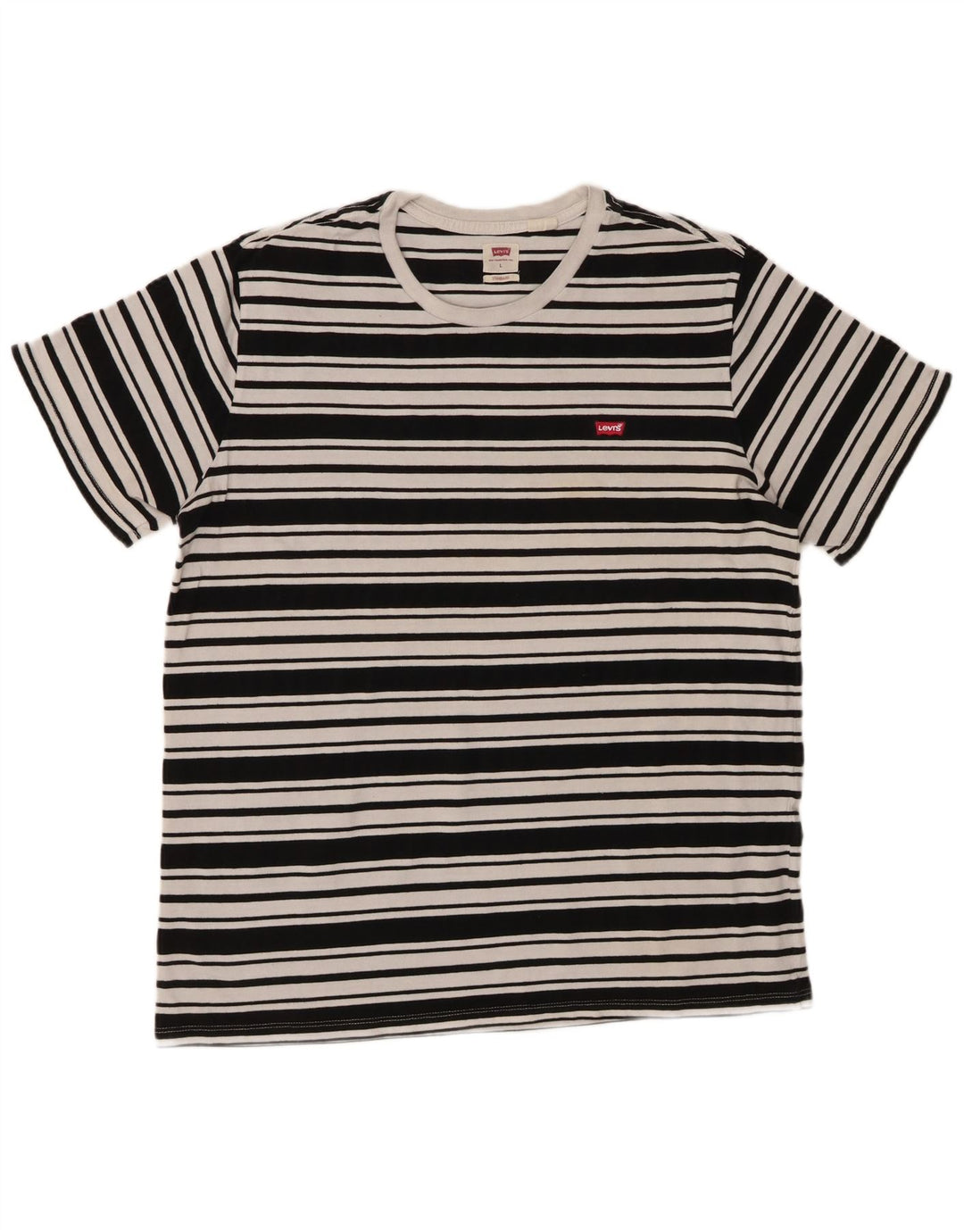 LEVI'S Herre Standard T-Shirt Top Stor Sort Stribet