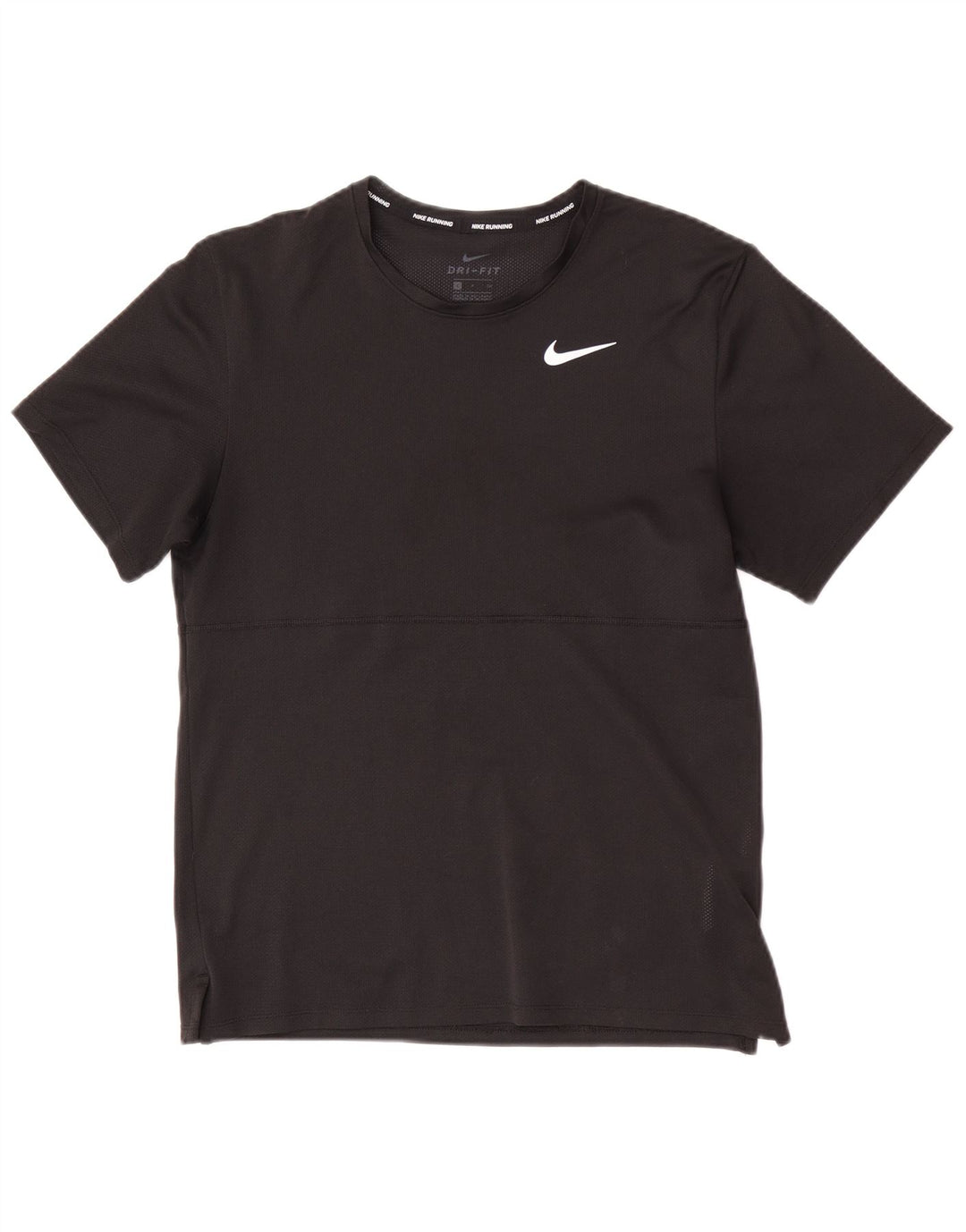 Nike Dame Dri Fit T-Shirt Top UK 10 Small Black Polyester