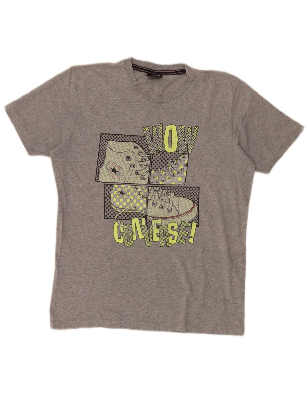 Converse Grafisk T-Shirt Top XL Grå Flecked Bomuld