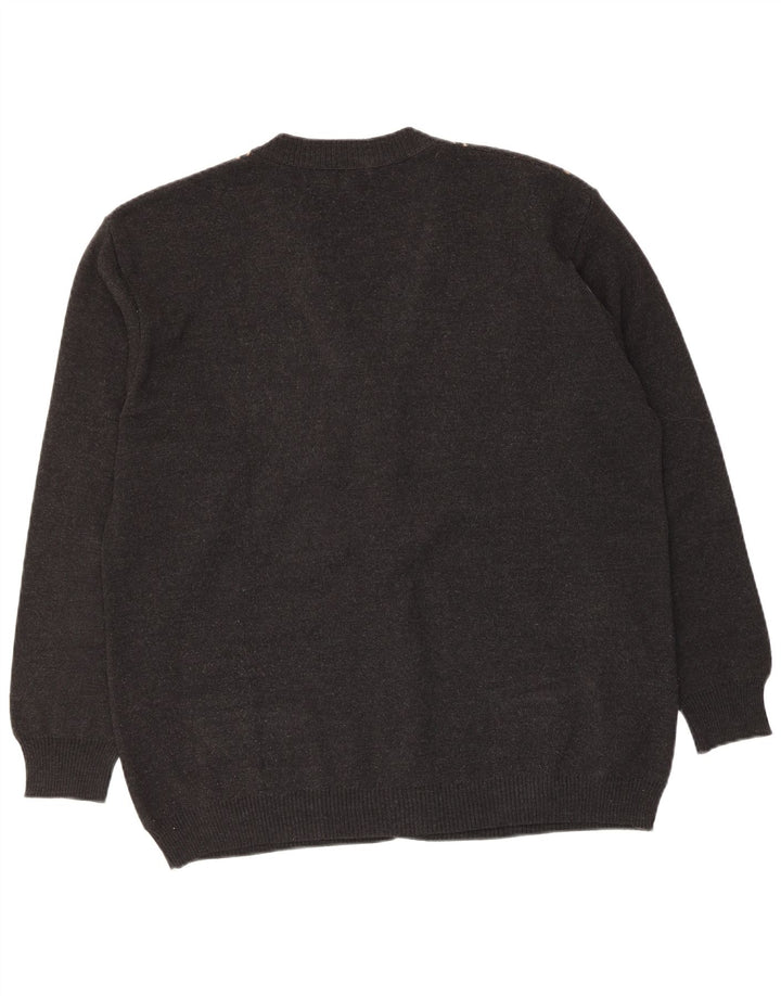 Bernardi Herre Cardigan Sweater IT 54 XL Grå Argyle/Diamond Wool