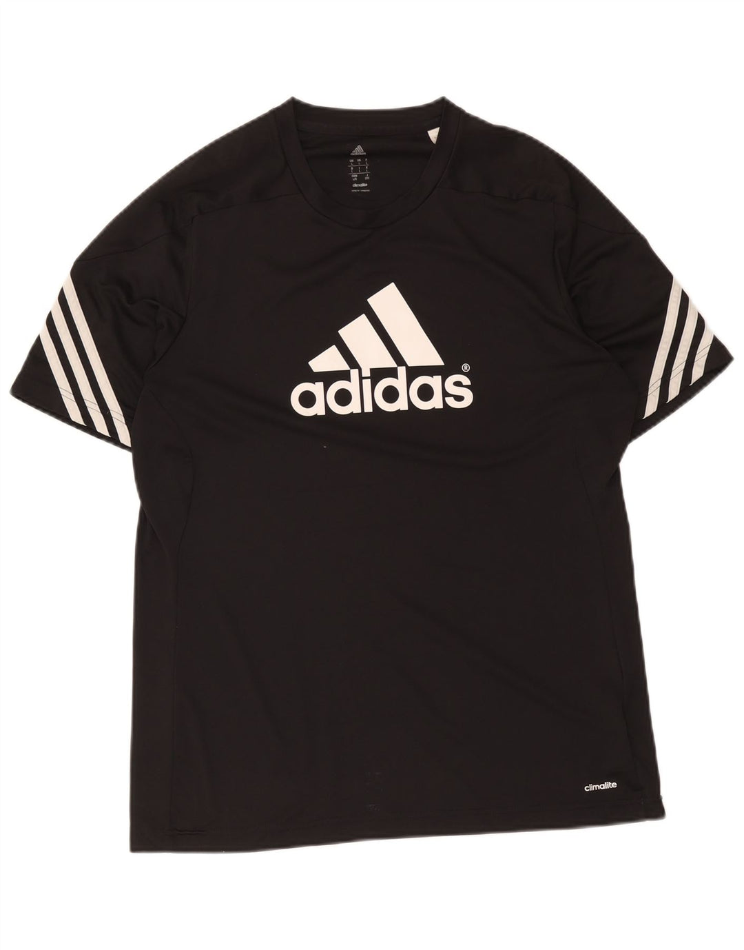 Adidas Herre Grafisk T-Shirt Top Stor Sort Polyester Sports