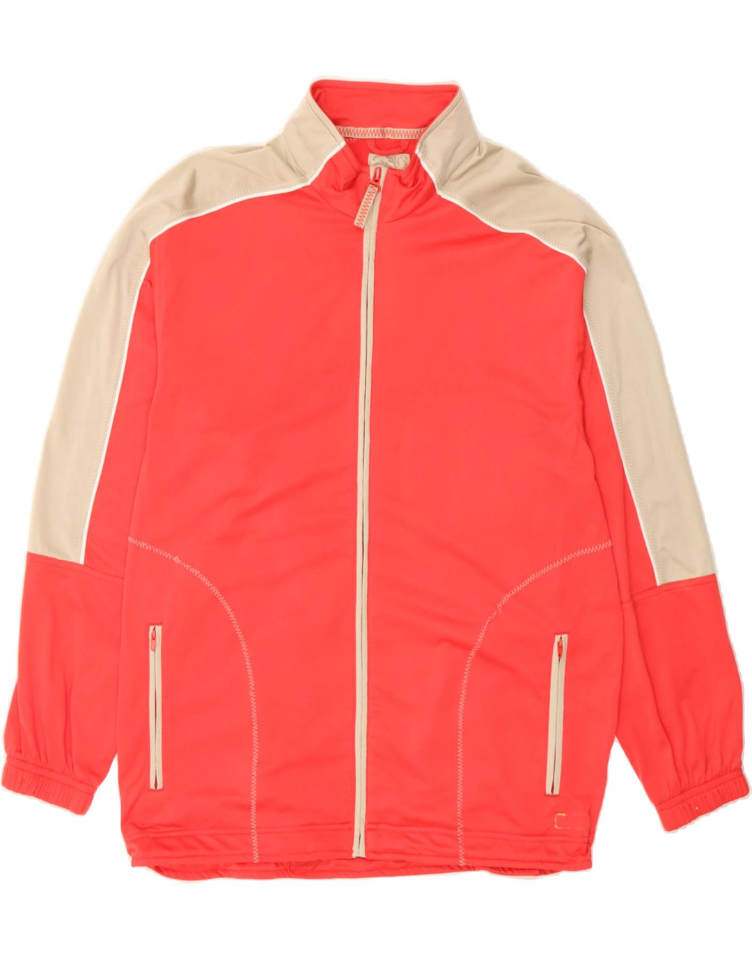 LOTTO Womens Tracksuit Top Jacket UK 12 Medium Red Colourblock Polyester Vintage Lotto and Second-Hand Lotto from Messina Hembry 