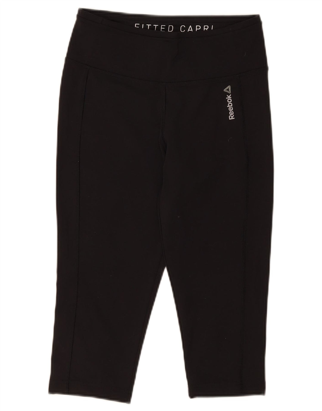 Reebok Dame Capri Leggings UK 8/10 Small Black Polyester