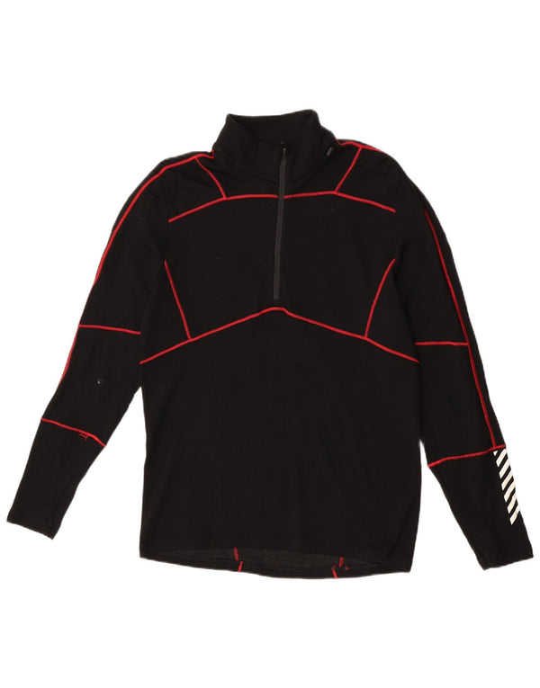 Helly Hansen Herre Zip Neck Pullover Træningsdragt Top Medium Sort Geometrisk