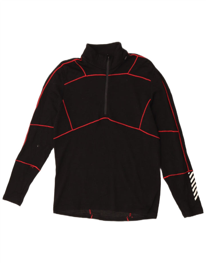Helly Hansen Herre Zip Neck Pullover Træningsdragt Top Medium Sort Geometrisk