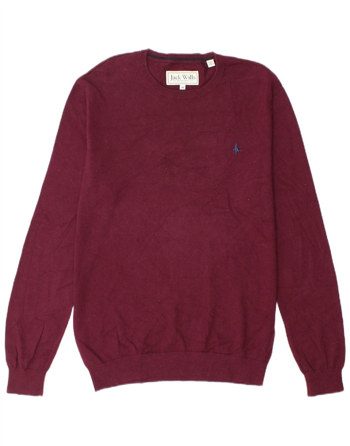 Jack Wills Herre Crew Neck Jumper Sweater Medium Bourgogne bomuld