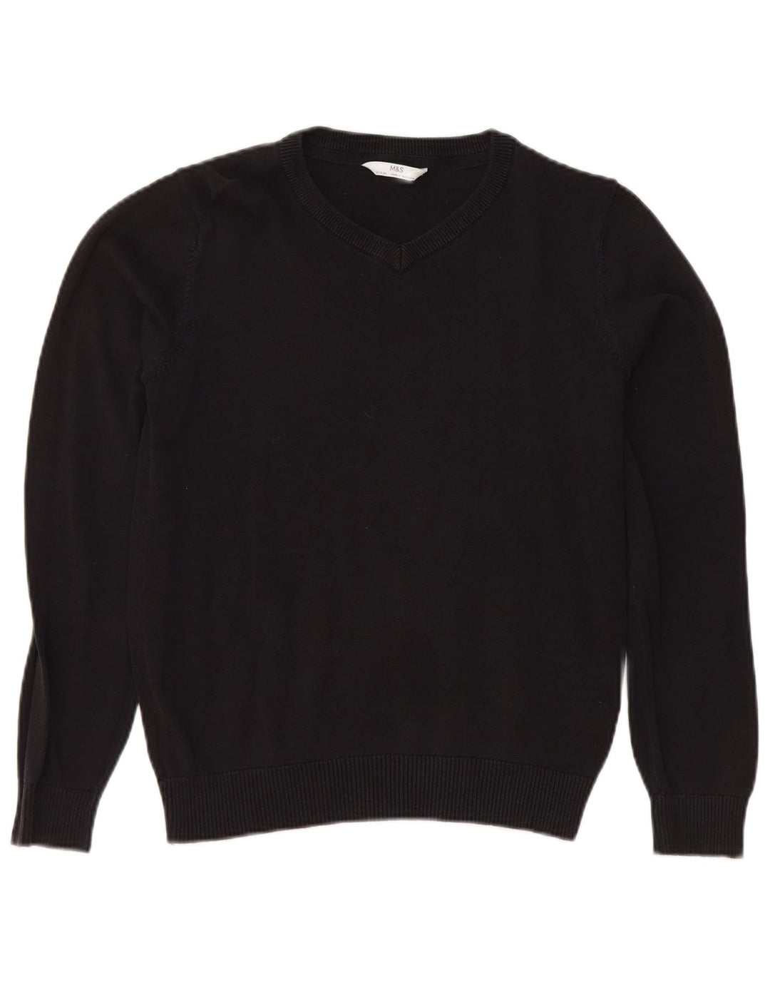 Marks & Spencer Boys V-hals sweater 12-13 år sort bomuld