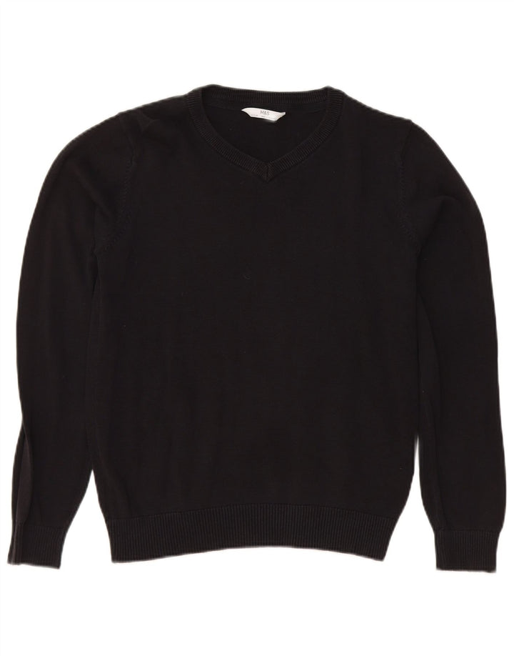 Marks & Spencer Boys V-hals sweater 12-13 år sort bomuld