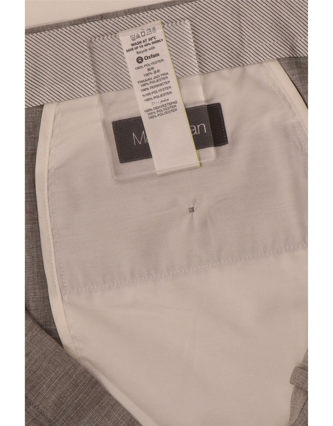 Marks & Spencer Straight Suit Bukser til mænd W42 L33 Grå polyester