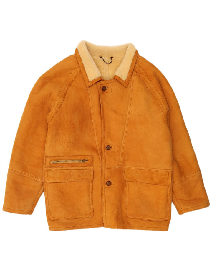 Vintage Herre Shearling Jacket IT 56 XL Brun Shearling