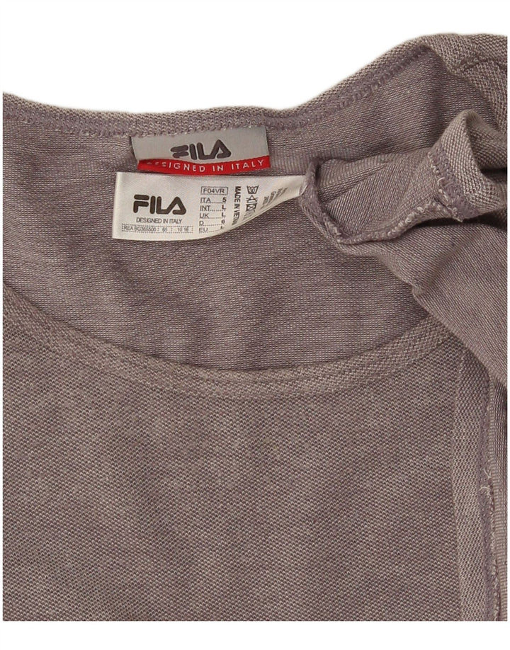 FILA Dame T-Shirt Top UK 14 Stor Grå Modal