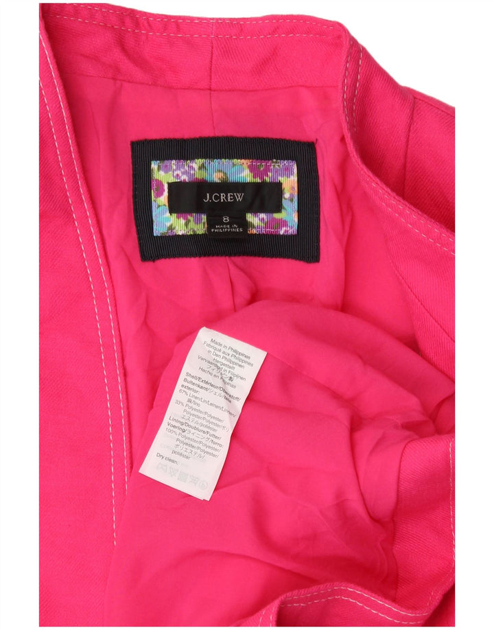 J. Crew Womens Open Blazer Jacket US 8 Medium Pink Linen