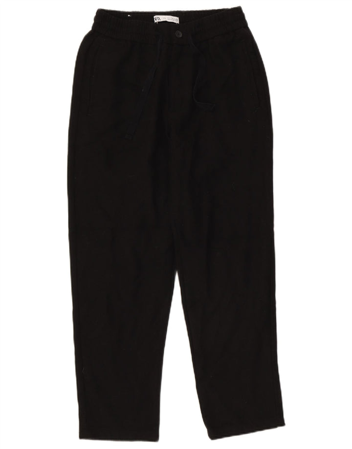 Zara Herre tilspidsede Chinobukser Small W30 L26 Sort Polyester