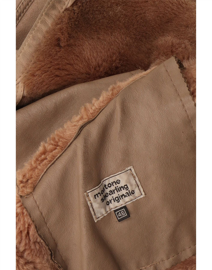 Vintage Dame Shearling Jacket IT 46 Large Beige Shearling