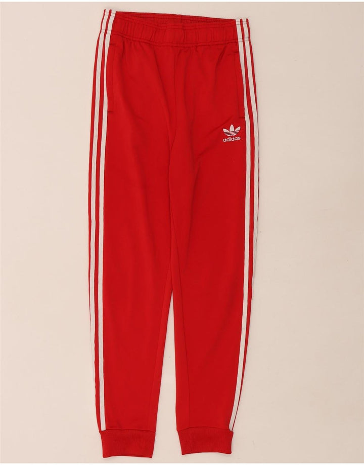 Adidas Drenge Træningsdragt Bukser Joggers 13-14 År Rød