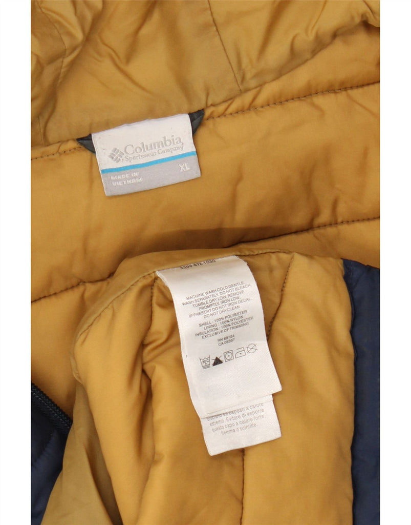 COLUMBIA Womens Hooded Padded Jacket UK 18 XL Navy Blue Polyester Vintage Columbia and Second-Hand Columbia from Messina Hembry 