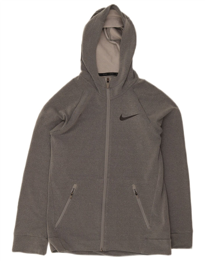 Nike Dame Dri Fit Hættetrøje Sweater UK 14 Stor Grå Polyester