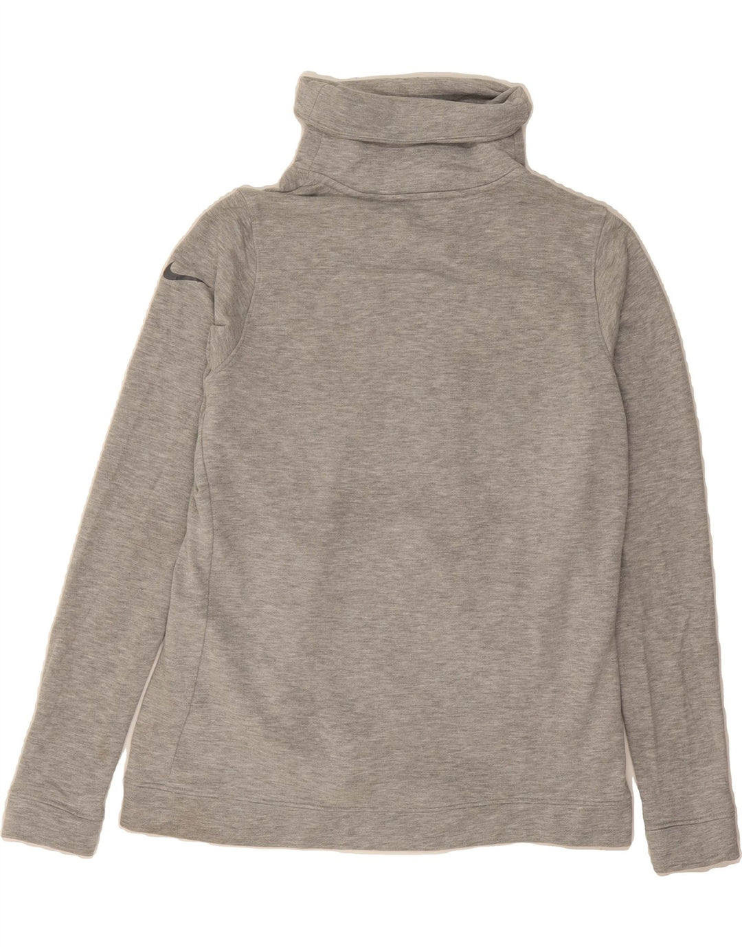 NIKE Womens Dri Fit Graphic Roll Neck Sweatshirt Jumper UK 16 Large Grey Vintage Nike and Second-Hand Nike from Messina Hembry 