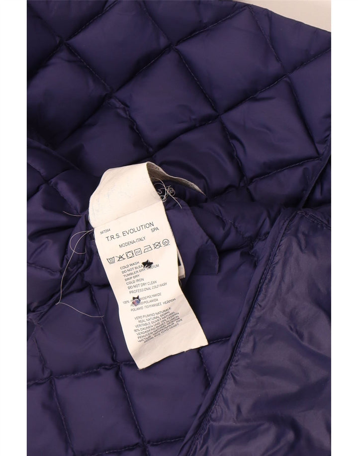 Trussardi Dame Polstret Jakke IT 44 Medium Navy Blue Polyamid