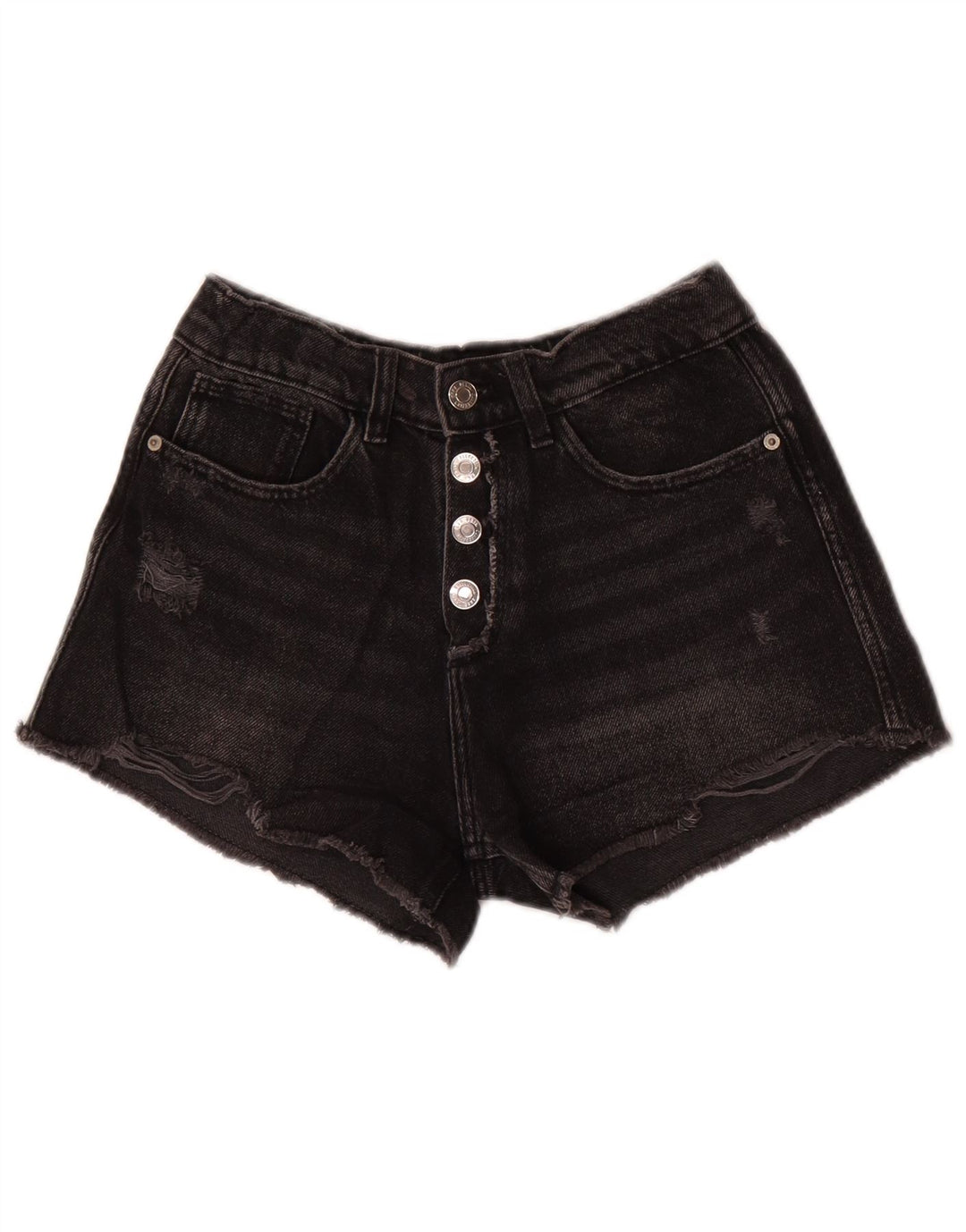 ZARA Piger Distressed Denim Shorts 9-10 år W24 Grå