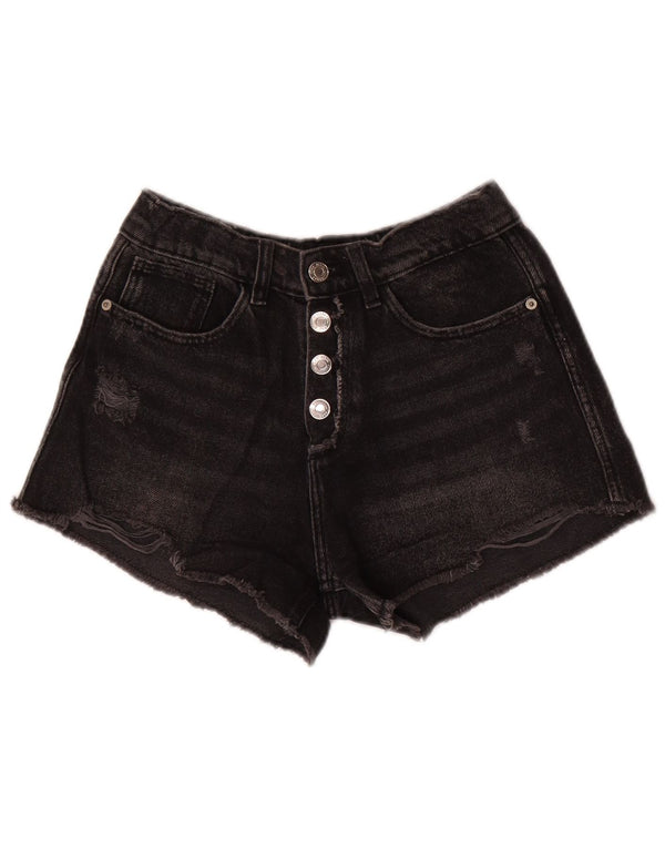 ZARA Piger Distressed Denim Shorts 9-10 år W24 Grå