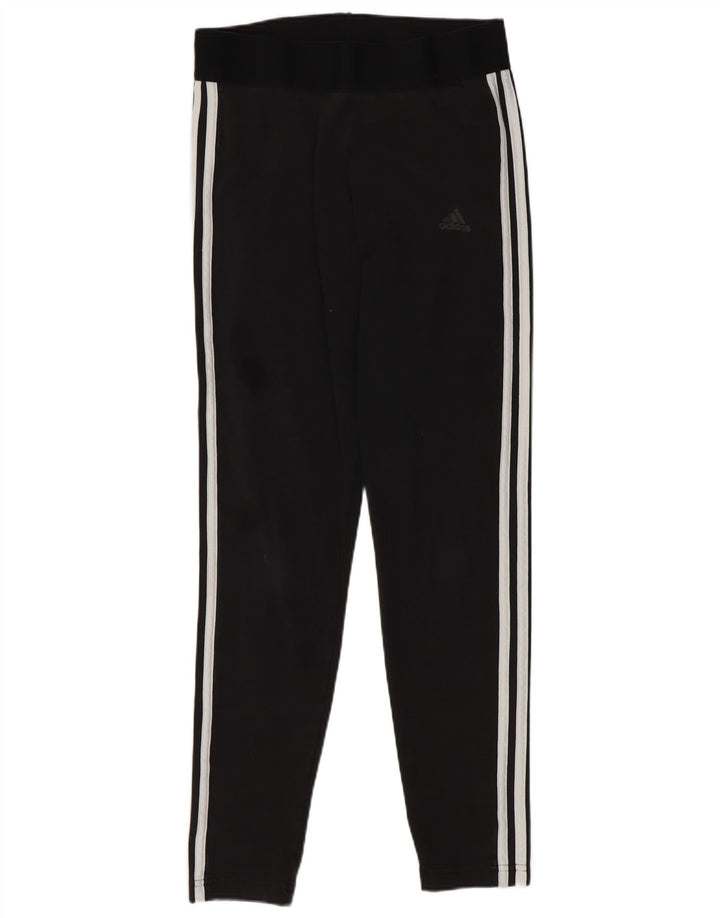 Adidas Dame Leggings UK 12/14 Medium Sort Bomuld