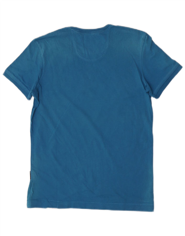 Sisley Herre grafisk T-shirt top lille blå bomuld