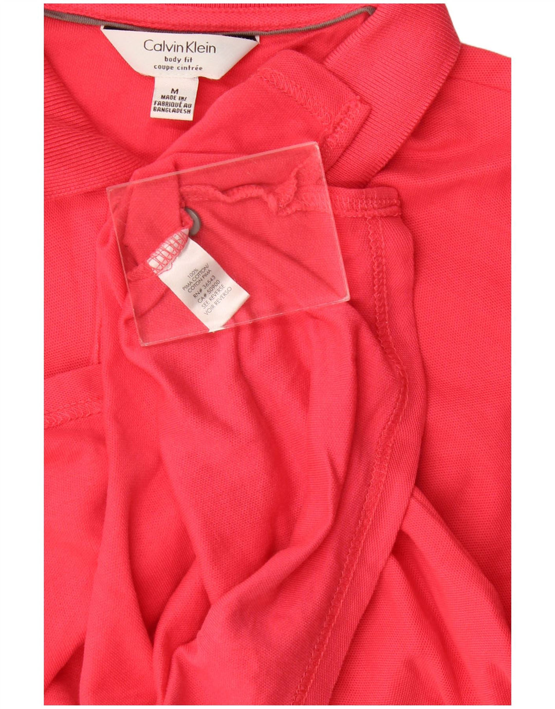 Calvin Klein Herre Body Fit Polo Shirt Medium Rød Bomuld