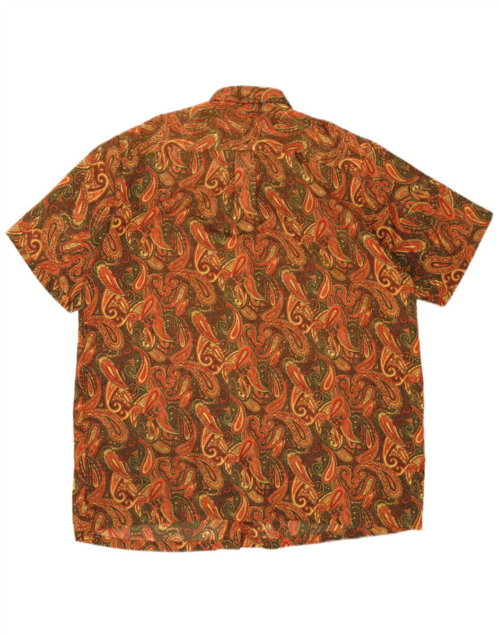 Vintage kortærmet herreskjorte XL flerfarvet Paisley
