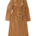 Benetton Dame Dobbeltradet Frakke IT 44 Medium Beige Uld