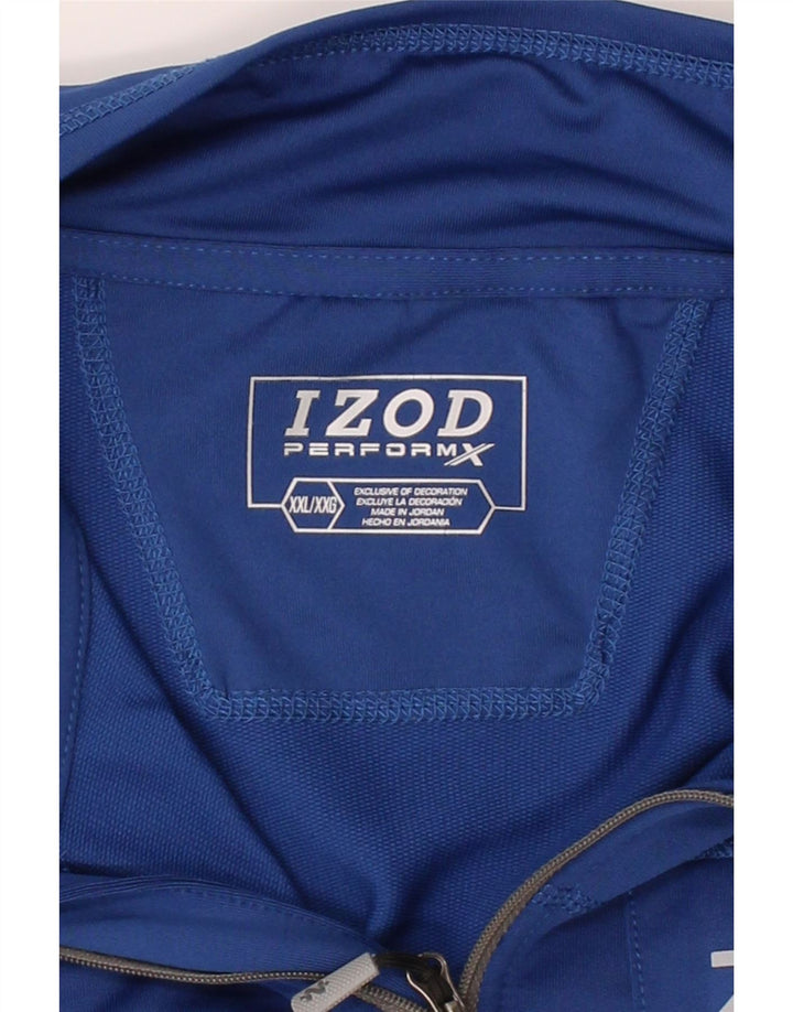 IZOD Mens Zip Neck Pullover Tracksuit Top 2XL Blue Polyester Vintage Izod and Second-Hand Izod from Messina Hembry 