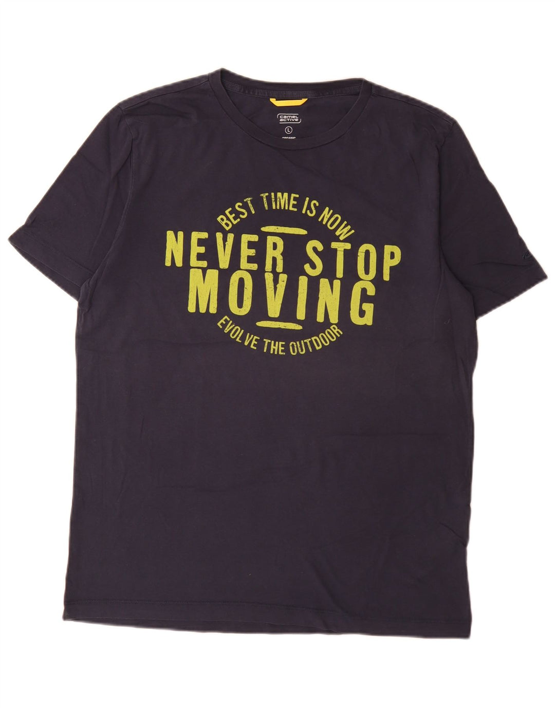 Camel Active Herre grafisk T-shirt Top Stor marineblå bomuld