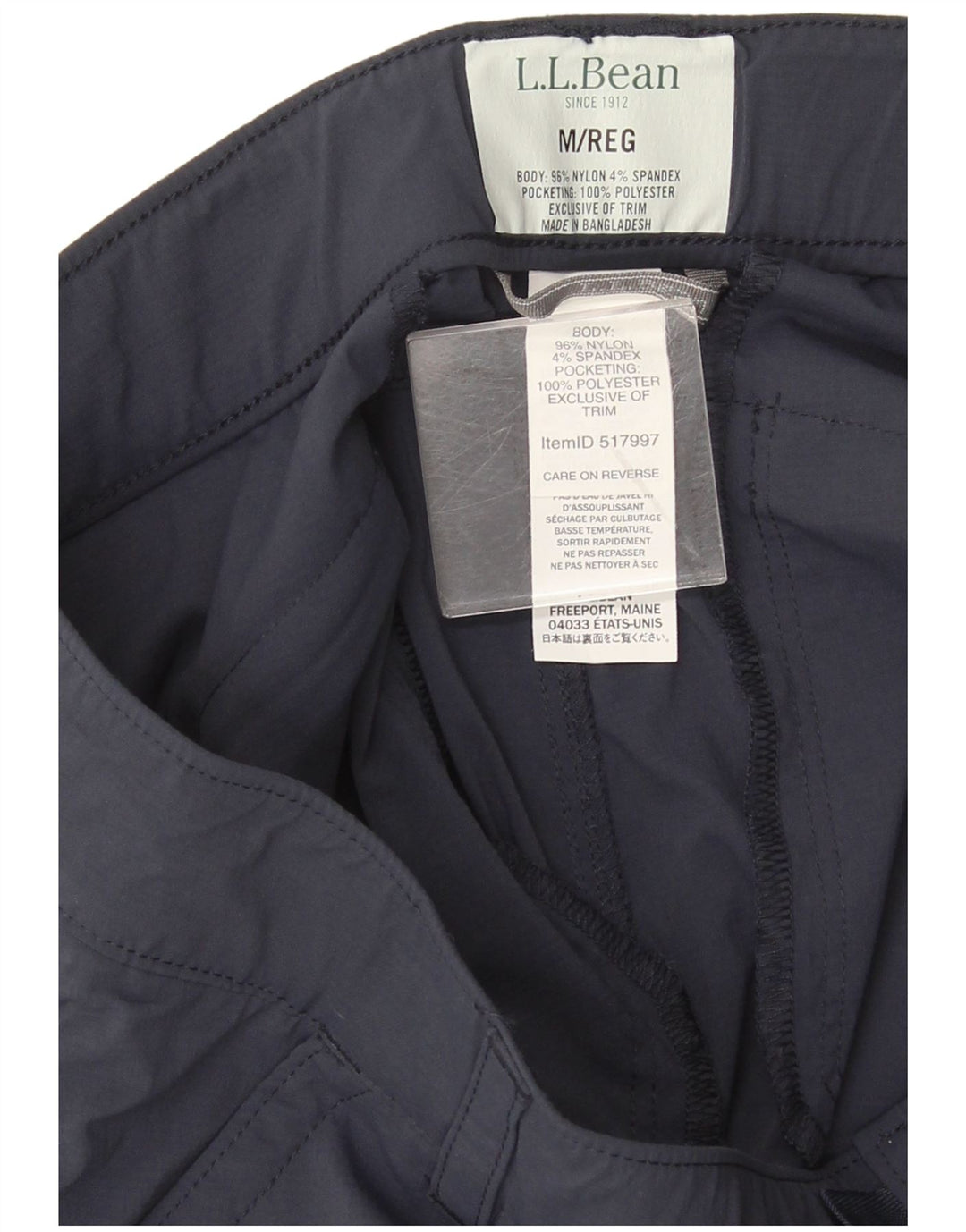 L.L.Bean Herre Cargo Capri Bukser Medium W32 L22 Marineblå Nylon
