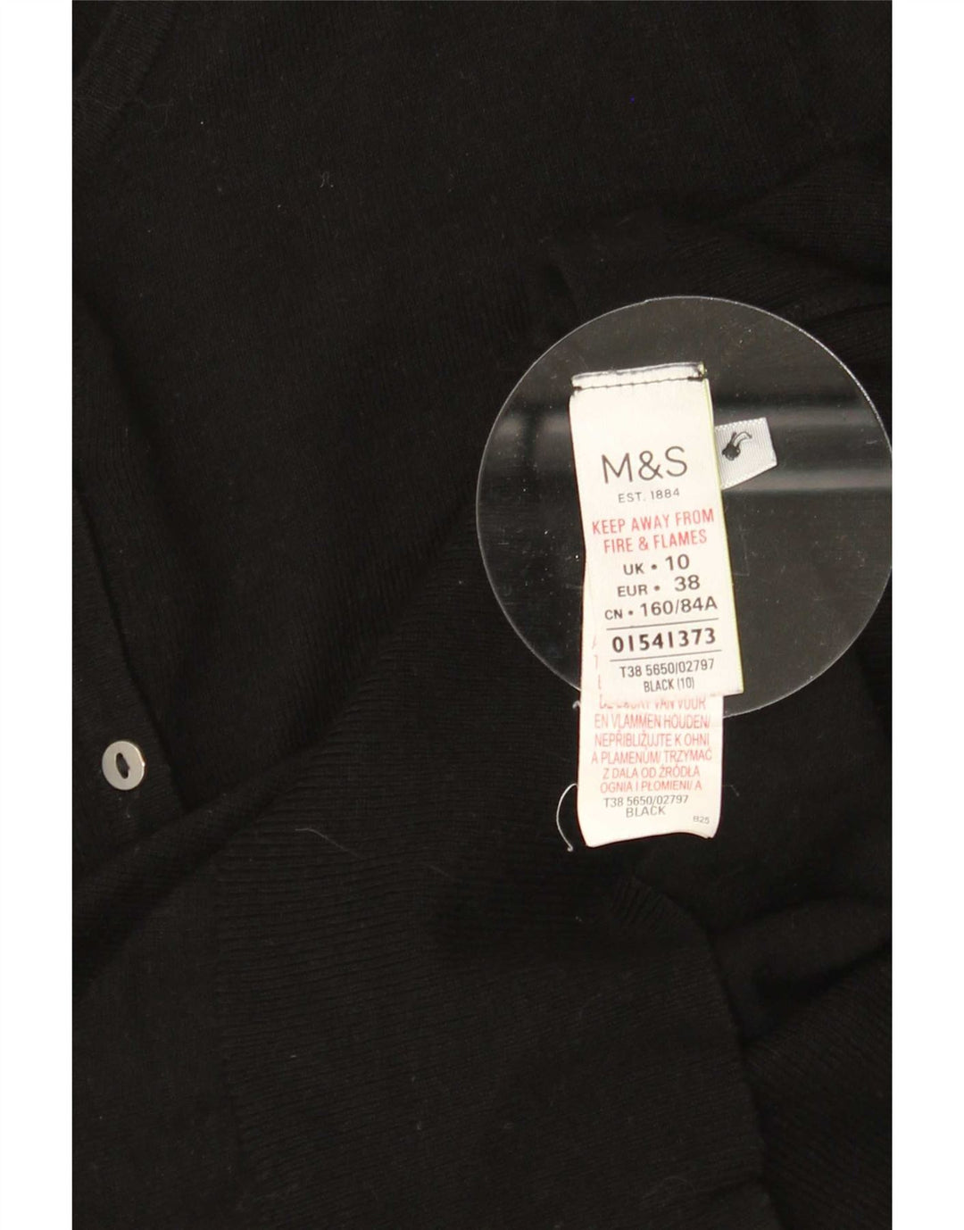 Marks & Spencer Dame Cardigan Sweater UK 10 Small Black Viscose