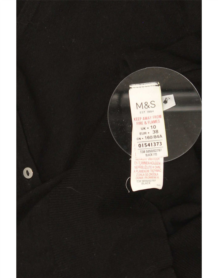 Marks & Spencer Dame Cardigan Sweater UK 10 Small Black Viscose