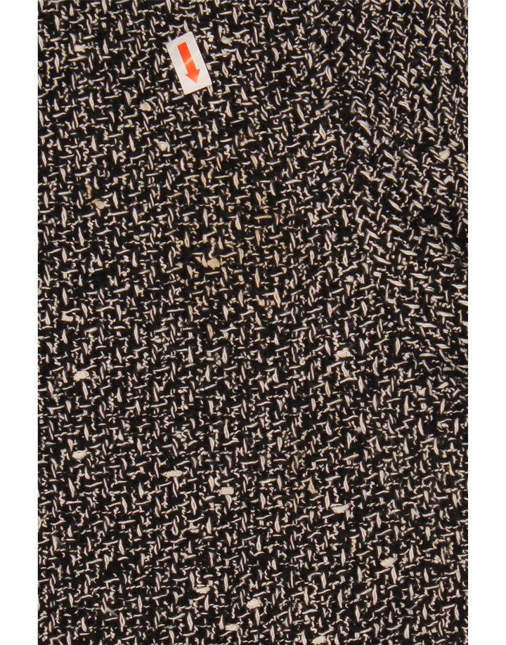 ZARA Dame Oversized Crop Blazer Jacket UK 18 XL Sort Flecked