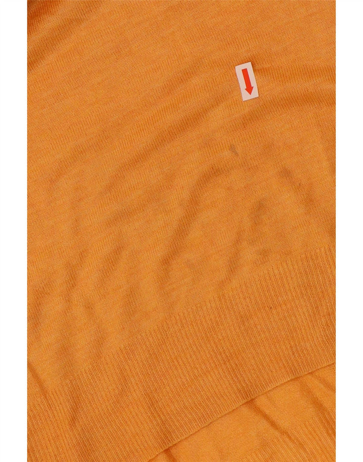 Zara Dame Boat Neck Jumper Sweater UK 12 Medium Orange Viscose