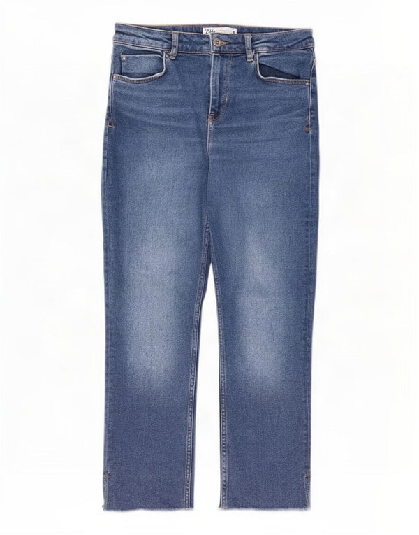Zara Dame Straight Jeans EU 40 Medium W30 L26 Blå