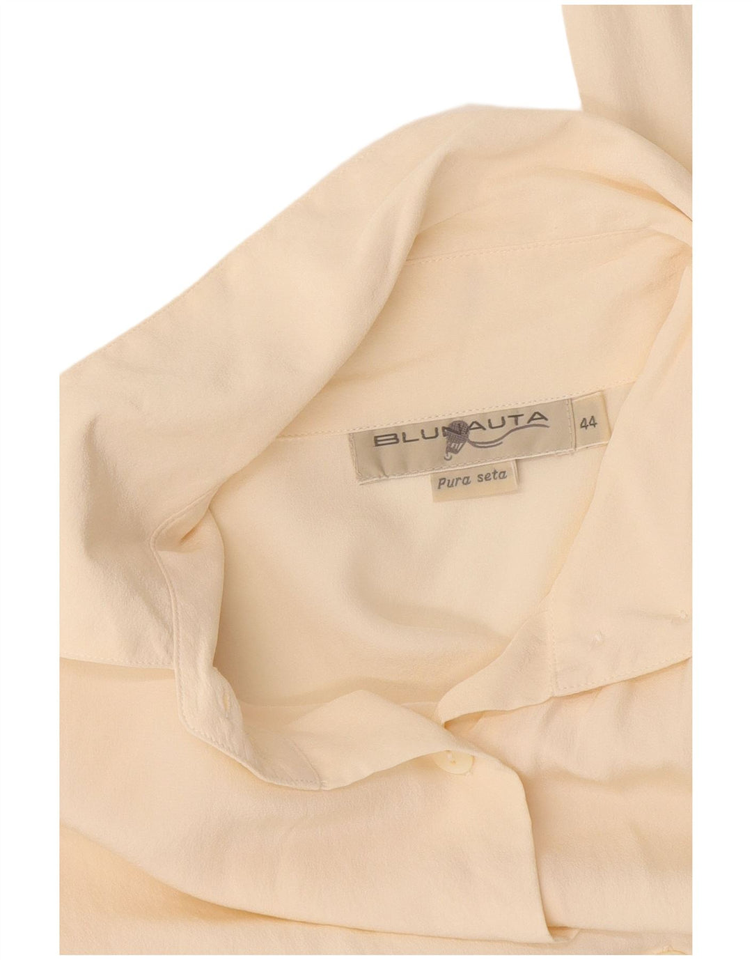 Blunauta Dameskjorte Bluse IT 44 Medium Off White Silke