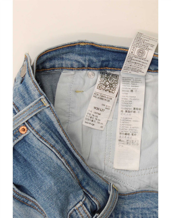 Levi's Dame Distressed Straight Jeans W30 L27 Blå Bomuld