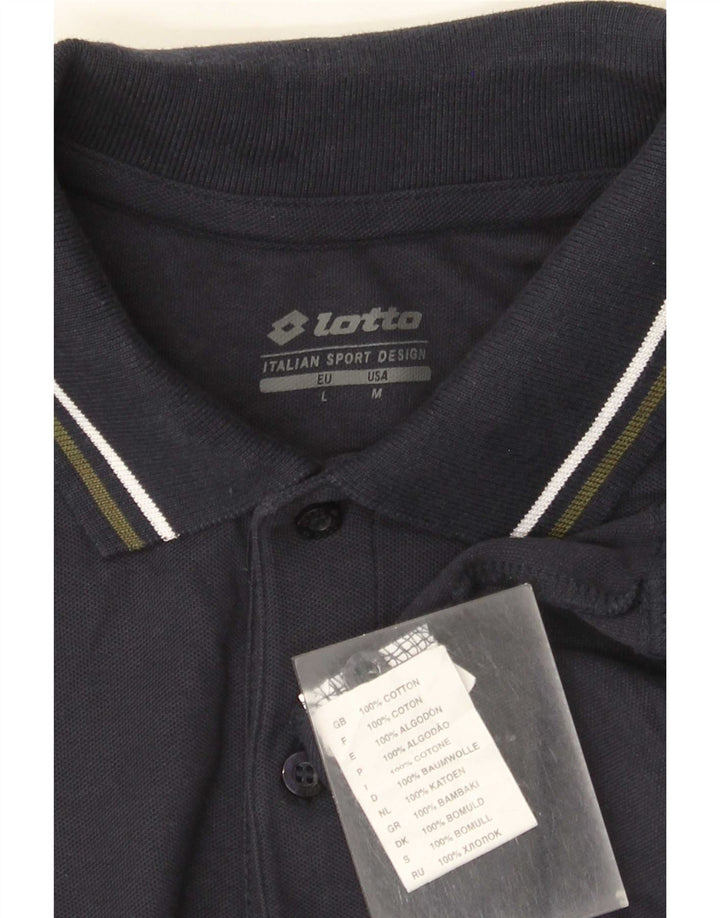 Lotto Herre poloshirt Medium marineblå stribet bomuld