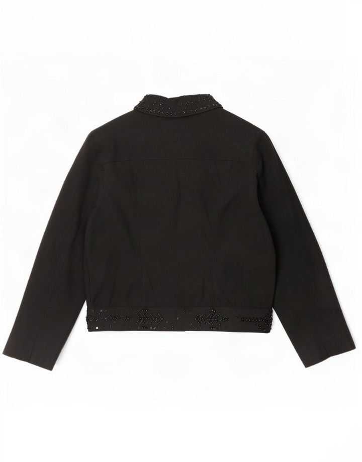 Roccobarocco Dame Bomber Jacket IT 46 Stor Sort Bomuld