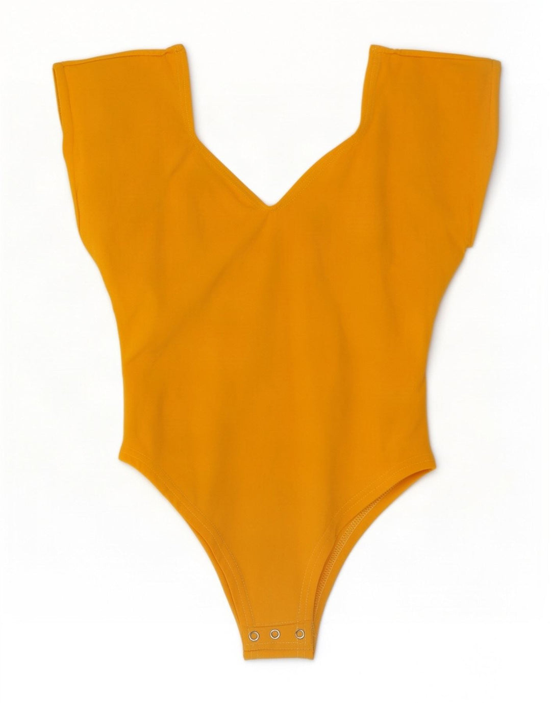 Vintage ærmeløs bodysuit til kvinder UK 12 Medium Yellow Cotton
