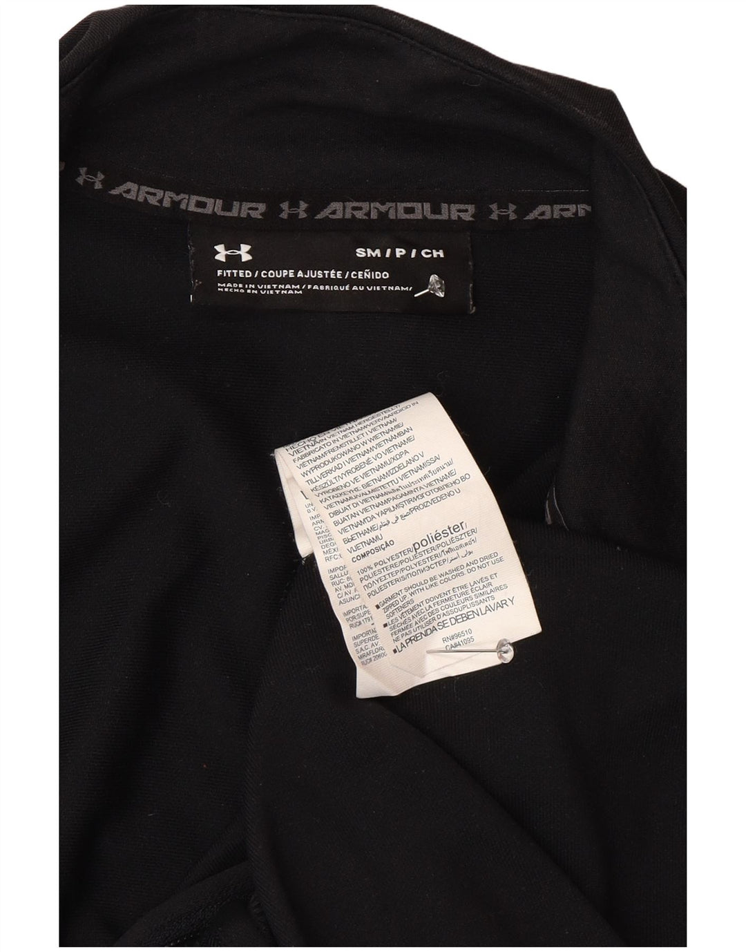Under Armour Herre Monteret grafisk træningsdragt Top jakke Lille sort polyester