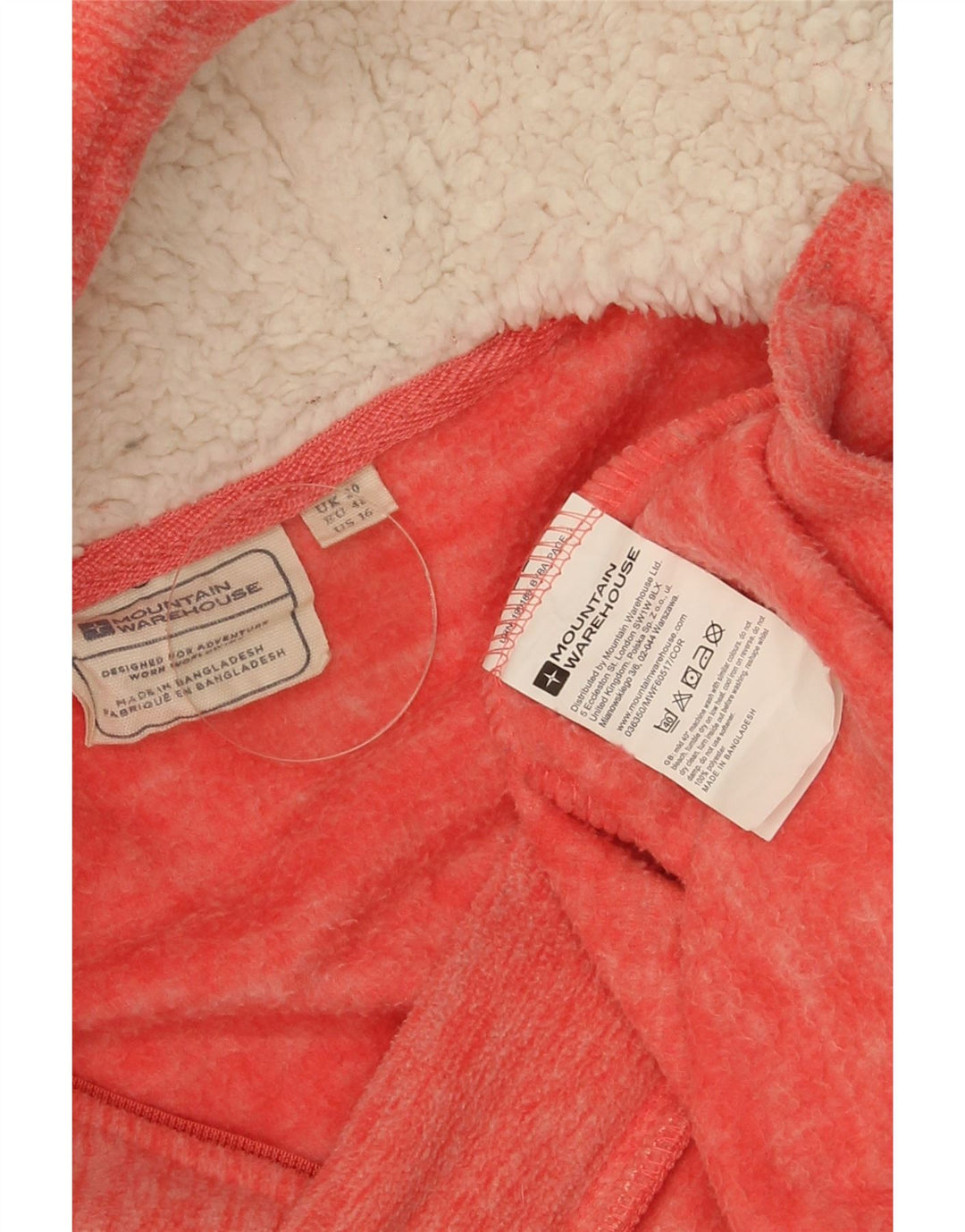 Mountain Warehouse Dame Hætte Fleecejakke UK 20 2XL Rød Polyester