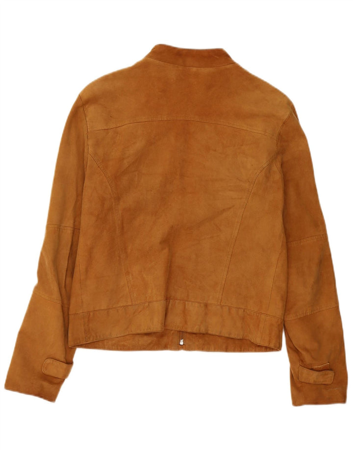 Conbipel Womens Bomber Ruskindsjakke UK 10 Small Beige Læder